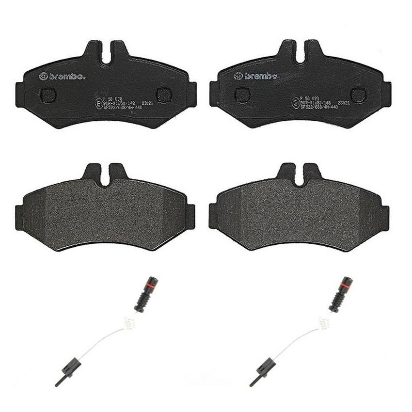 Mercedes Brakes Set Kit - Pads Rear (Low-Met) (with Sensors) 0084206220 - Brembo 2652554KIT